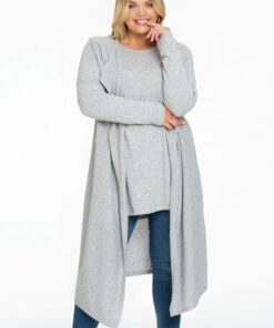 Yoek Vest met gedrapeerde hals cashmere | Licht Grijs | Maat 38/40