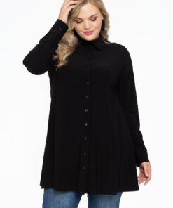 Yoek Blouse A-lijn | Zwart | Maat 50/52