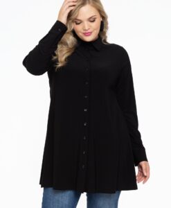 Yoek Blouse A-lijn | Zwart | Maat 50/52
