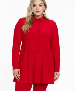 Yoek Blouse A-lijn | Rood | Maat 38/40