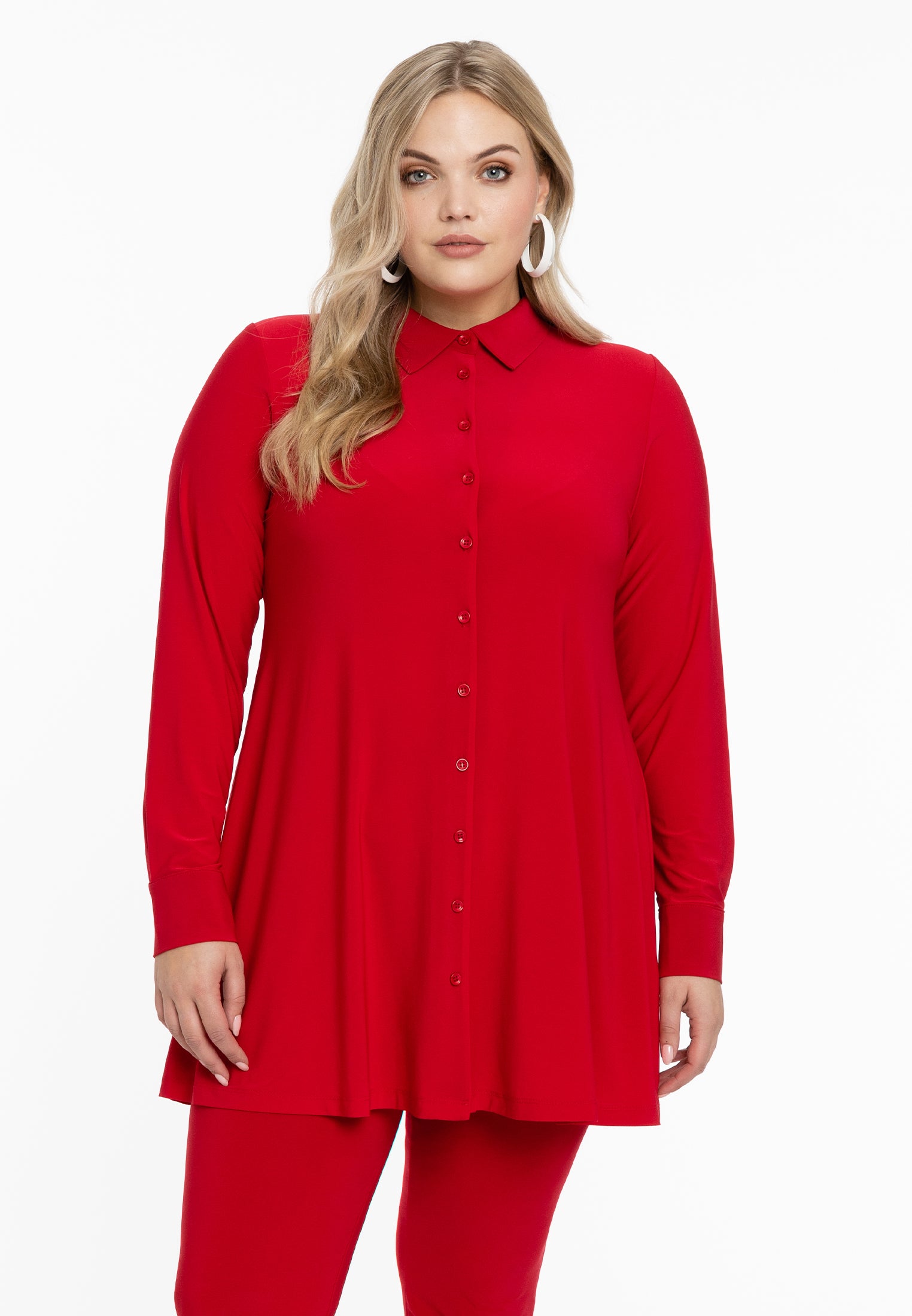 Yoek Blouse A-lijn | Rood | Maat 38/40
