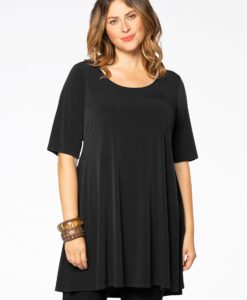 Yoek Tuniek wide bottom | Zwart | Maat 46/48