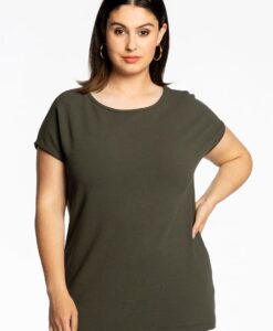 Yoek T-Shirt wijd | Groen | Maat 38/40