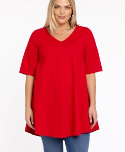 Yoek Tuniek Swing korte mouw | Rood | Maat 42/44