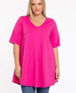 Yoek Tuniek Swing korte mouw | Roze | Maat 42/44