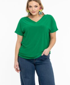 Yoek T-shirt v-hals | Groen | Maat 50/52