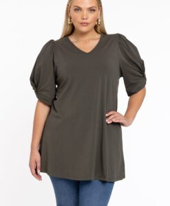 Yoek Tuniek flare met pofmouwen | Licht Groen | Maat 38/40