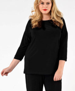 Yoek Shirt wide driekwart mouwen | Zwart | Maat 54/56