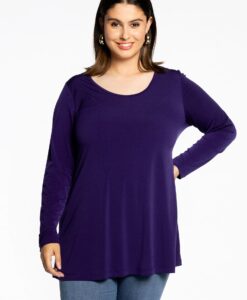 Yoek Tuniek lange mouwen flare | Paars | Maat 46/48