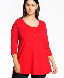 Yoek Tuniek flare fit knopen | Rood | Maat 54/56