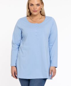 Yoek Tuniek flare knopen | Licht Blauw | Maat 42/44