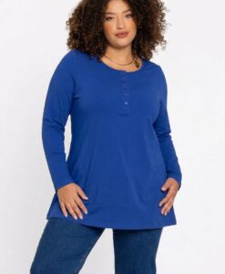 Yoek Tuniek flare knopen | Indigo | Maat 54/56