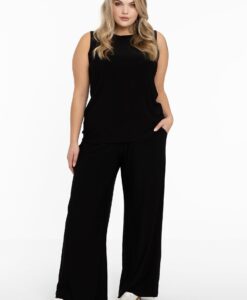Yoek Extra wijde broek | Zwart | Maat 46/48