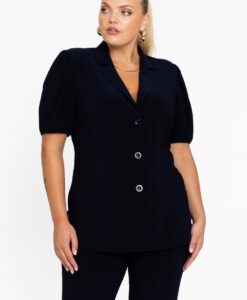 Yoek Blazer kort met pofmouw | Blauw | Maat 38/40