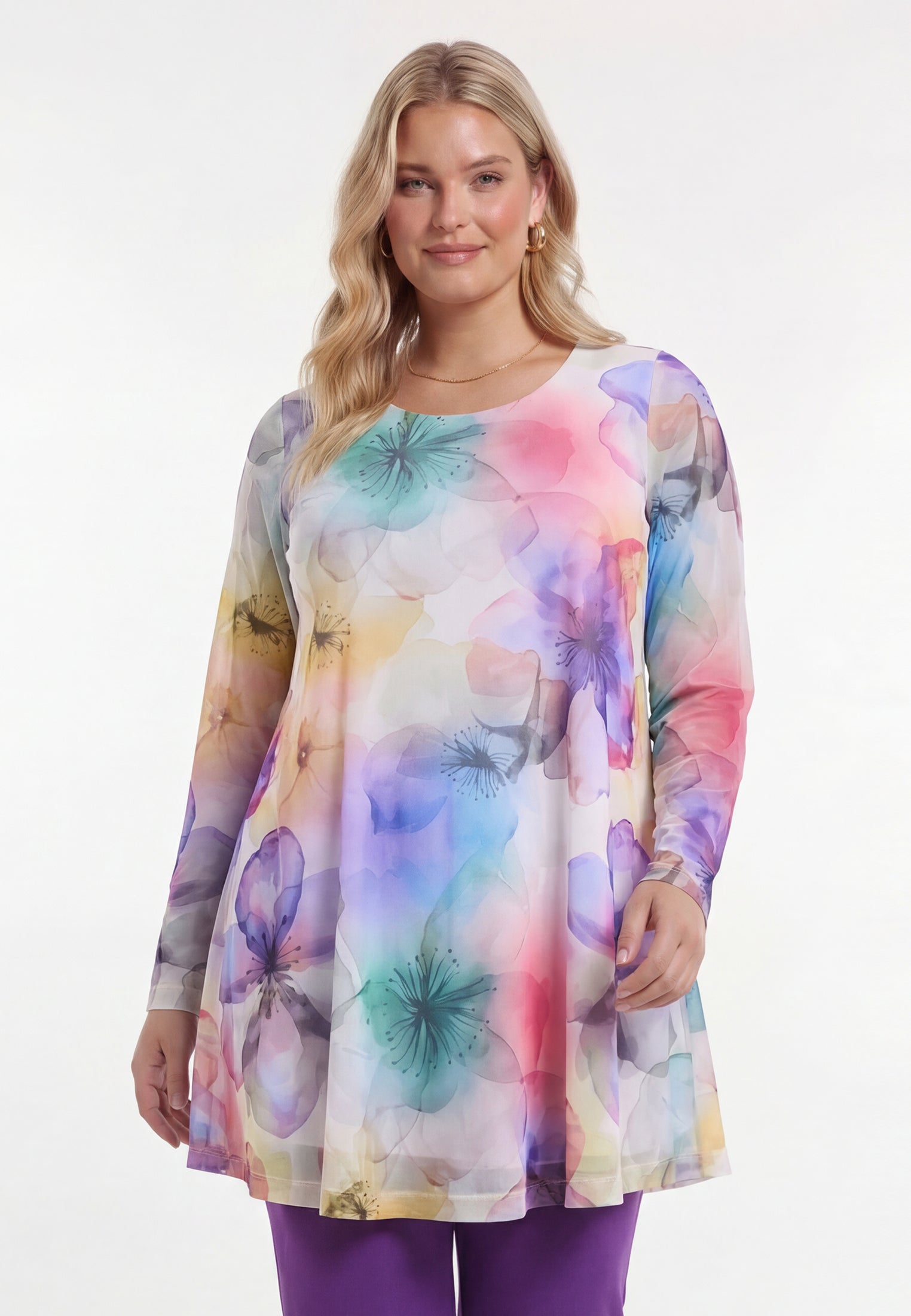 Yoek Tuniek wide bottom BLOOM WITH LOVE | Multi | Maat 46/48