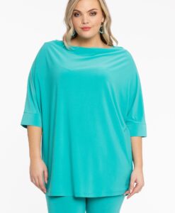 Yoek Shirt kimono mouw | Turquoise | Maat 38/40