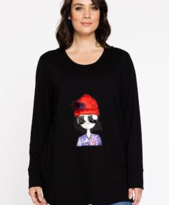 Yoek Sweatshirt patch VERO | Zwart | Maat 46/48