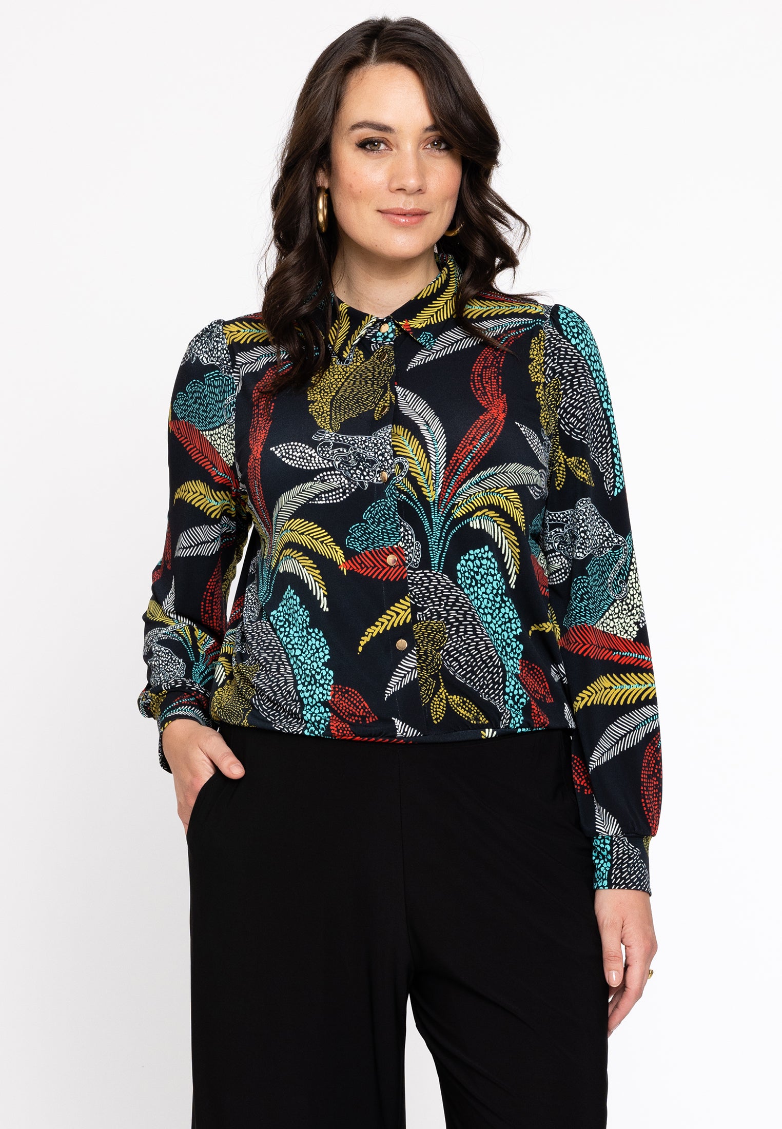 Yoek Blouse kort | Zwart | Maat 38/40