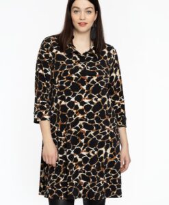 Yoek Jurk met kraag WILD | Zwart | Maat 42/44