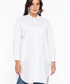 Yoek Blouse-jurk POPLIN STRETCH | Wit | Maat 38/40