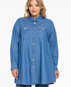 Yoek Blouse swing CHAMBRAY | Blauw | Maat 42/44