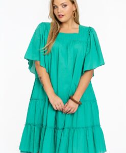 Yoek Jurk met volants SOFT | Groen | Maat 38/40