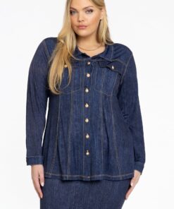 Yoek Blouse flare DENIM | Blauw | Maat 38/40