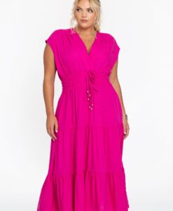 Yoek Lange jurk MIX | Roze | Maat 38/40
