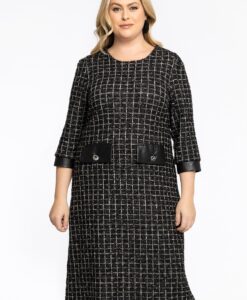 Yoek Jurk Frontpocket RAFFIA | Zwart | Maat 42/44