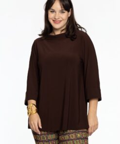 Yoek Shirt A-lijn met turtle neck | Bruin | Maat 38/40