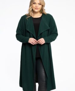 Yoek Vest met gedrapeerde hals cashmere | Dark Green | Maat 42/44
