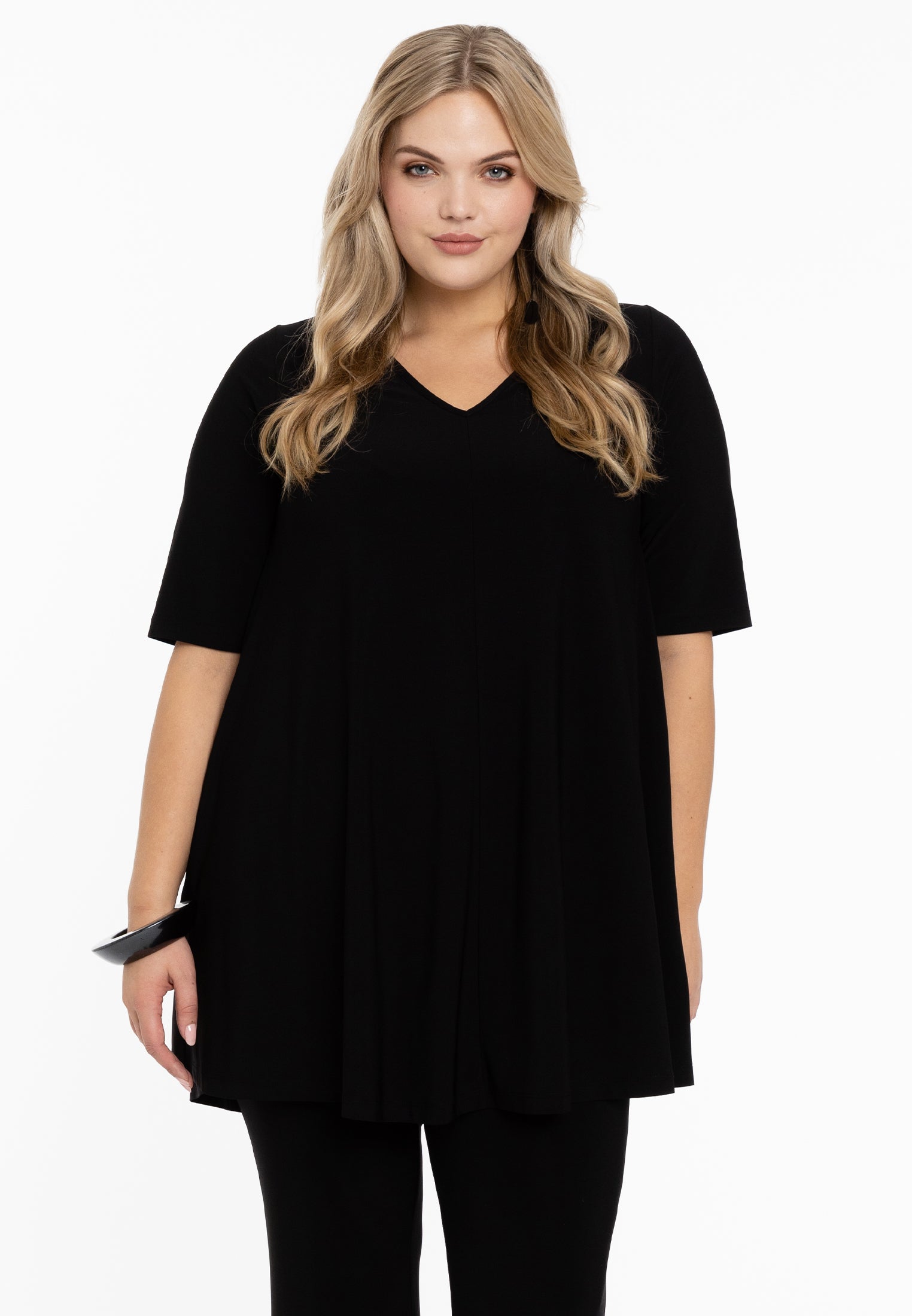 Yoek Tuniek Swing short sleeve | Zwart | Maat 42/44