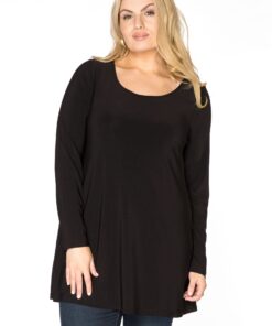 Yoek Tuniek lange mouwen flare | Zwart | Maat 42/44