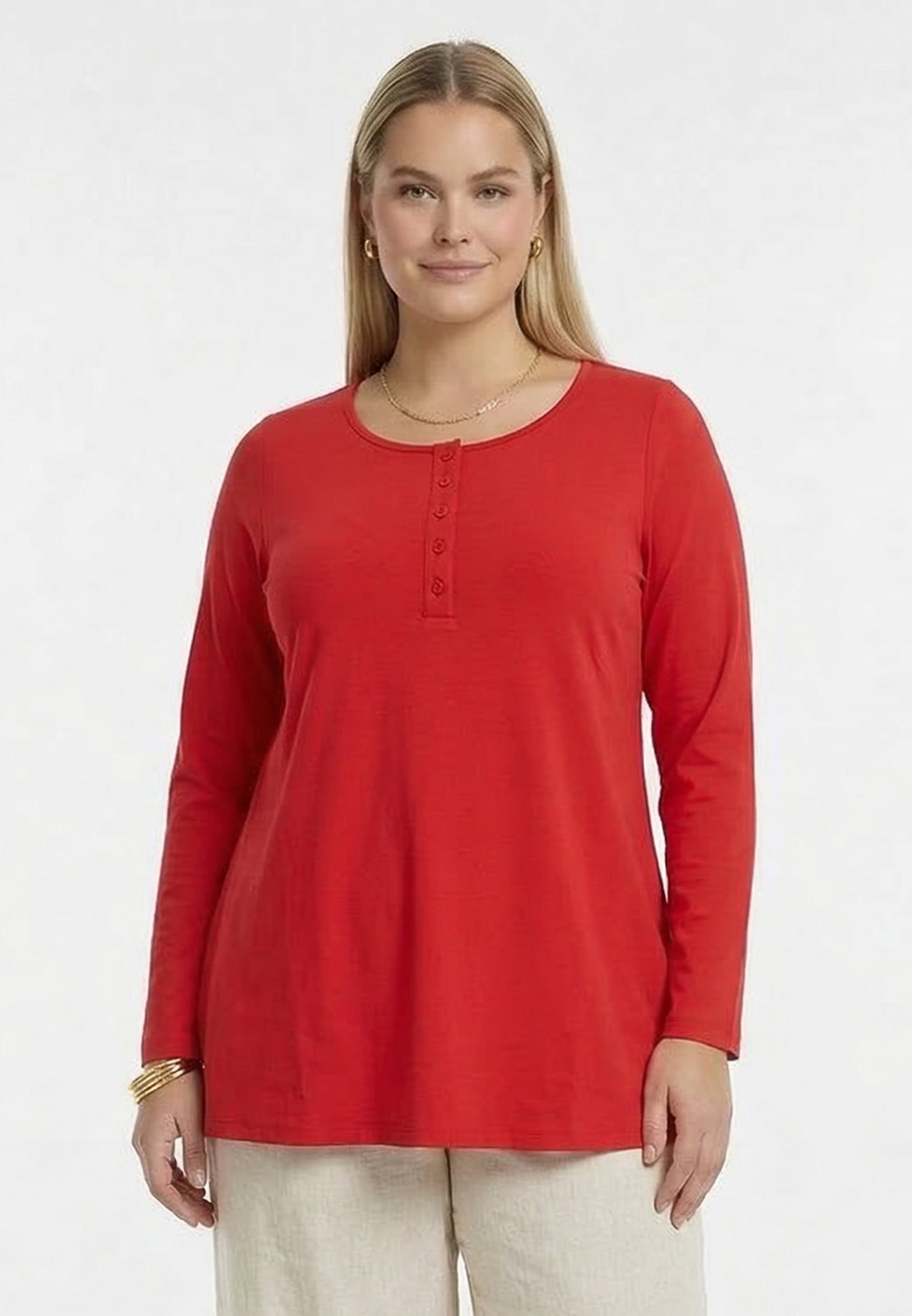 Yoek Tuniek flare knopen | Rood | Maat 50/52
