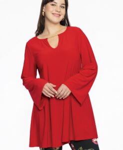 Yoek Tuniek wide bottom met ketting | Rood | Maat 42/44