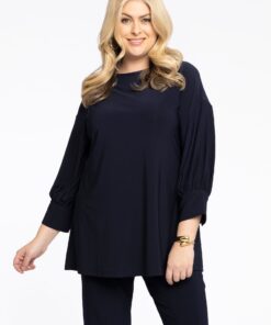 Yoek Tuniek met pofmouwen | Blauw | Maat 38/40