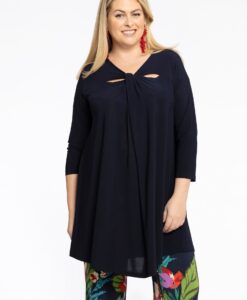Yoek Tuniek Wide Bottom met halsdetail | Blauw | Maat 42/44