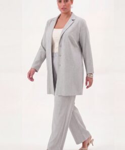 Yoek Blazer relaxed PINSTRIPE | Grijs | Maat 50/52
