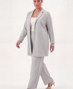 Yoek Blazer relaxed PINSTRIPE | Grijs | Maat 50/52