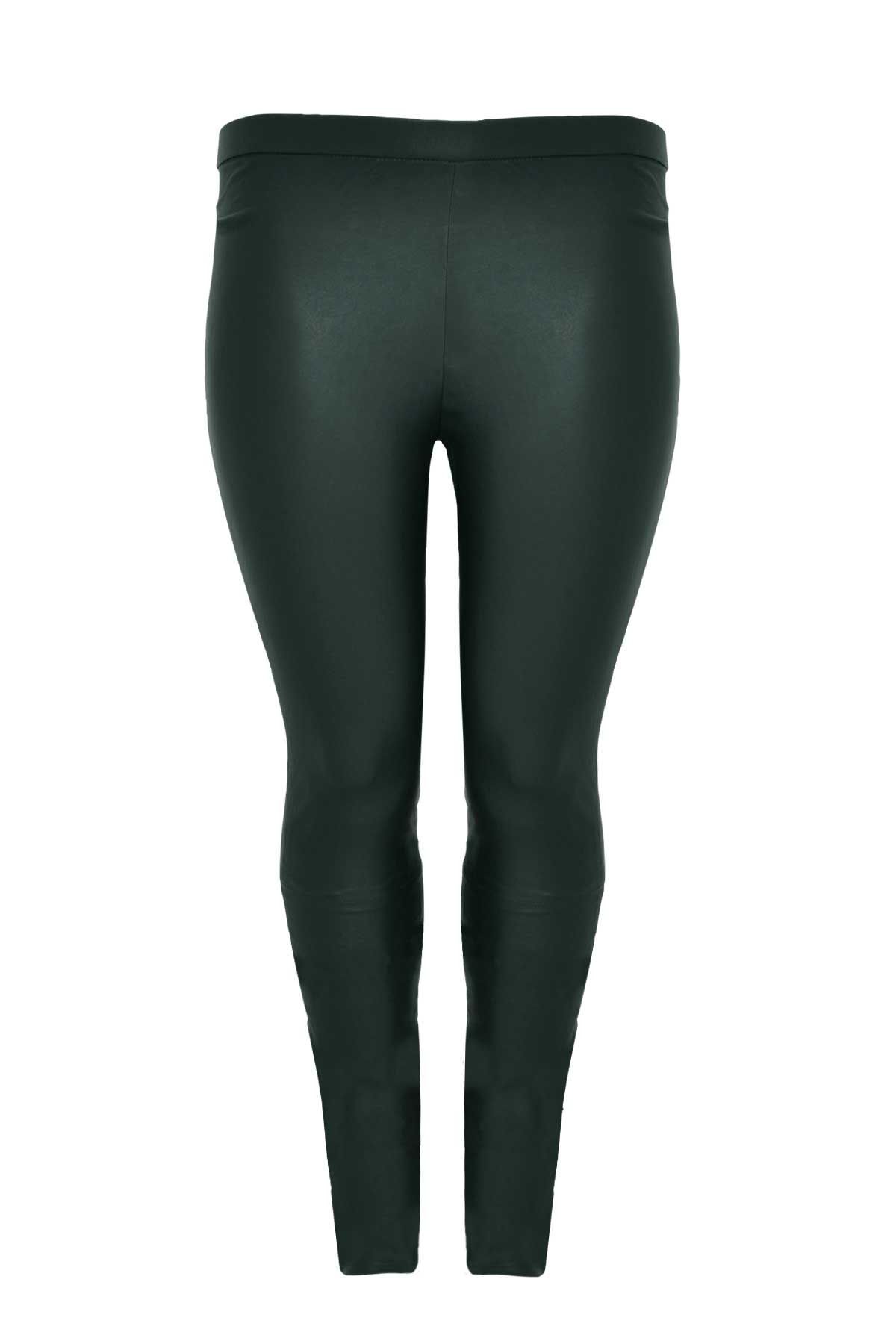 Yoek Leren legging full stretch | Groen | Maat 44
