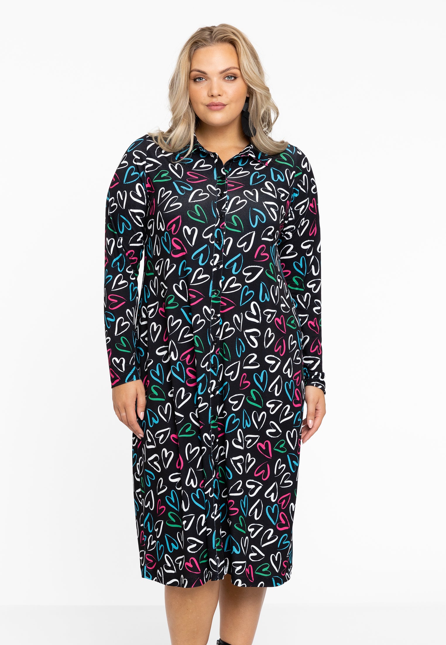 Yoek Blouse midi | Zwart | Maat 38/40