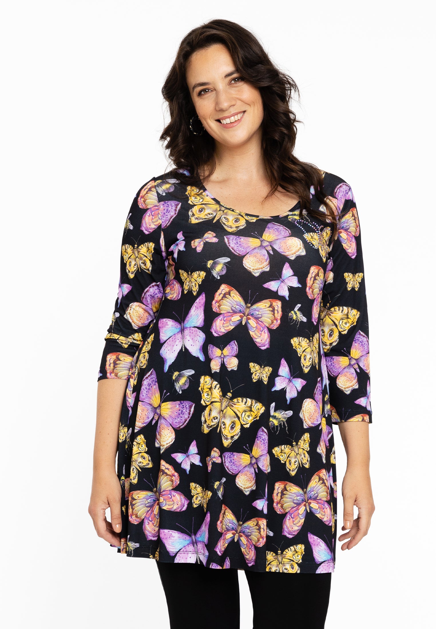 Yoek Tuniek wide bottom | Zwart | Maat 42/44