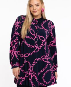 Yoek Tuniek wide bottom polo CIARA | Blauw | Maat 38/40