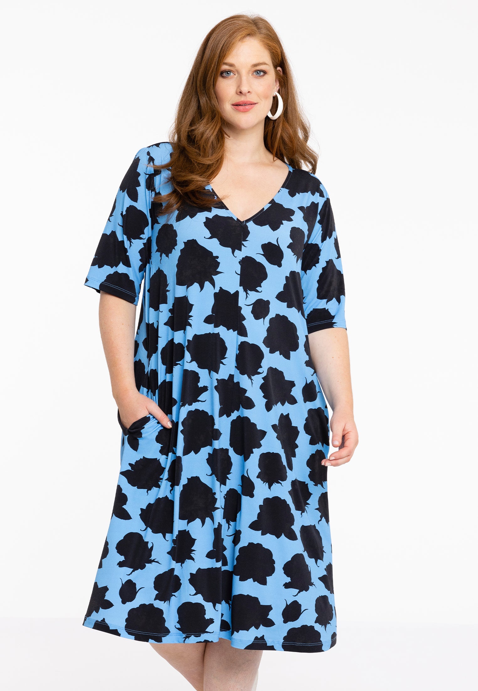 Yoek Jurk swing ROSA NERA | Licht Blauw | Maat 42/44