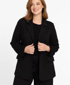 Yoek Blazer strass VERO | Zwart | Maat 42/44