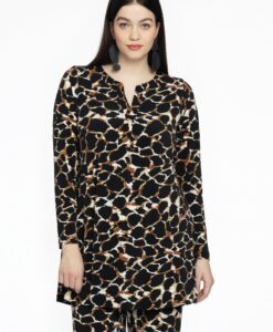 Yoek Tuniek met plooien WILD | Zwart | Maat 42/44
