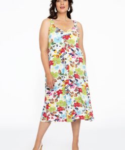 YOEK Mouwloze jurk MAYFLOWER | Wit | Maat 54/56