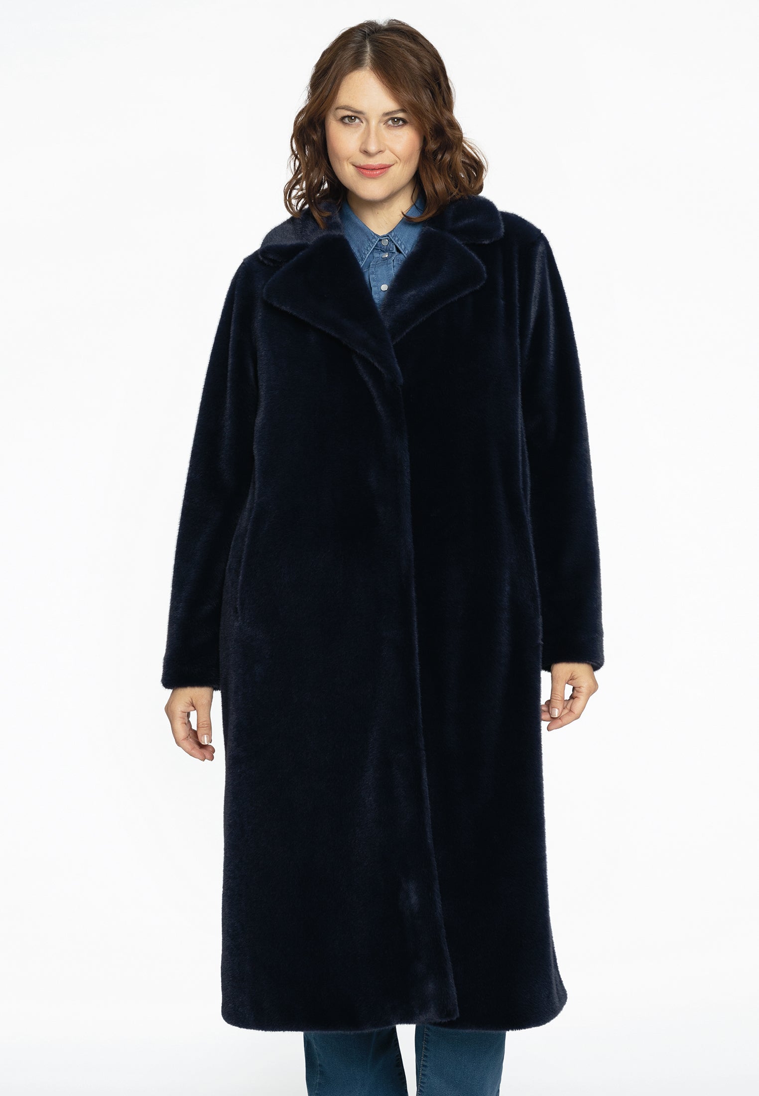 YOEK Jas fur | Blauw | Maat 46