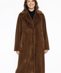 YOEK Jas fur | Bruin | Maat 42