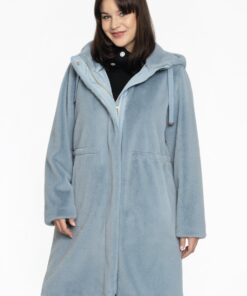 YOEK Jas fur | Lichtblauw | Maat 42